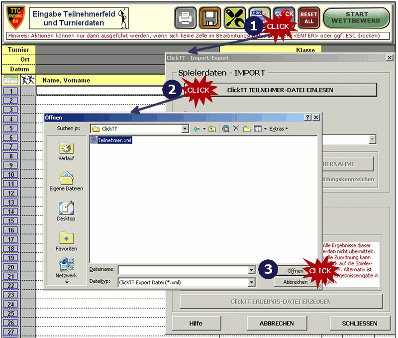 ClickTT Teilnehmerdaten einlesen